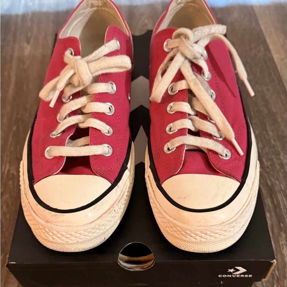 Converse Hot pink and White Low-Top Sneakers